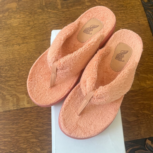 Ancient Greek Sandals Womens Charisma Terry Pink Thong Sandals 37 - Picture 1 of 4
